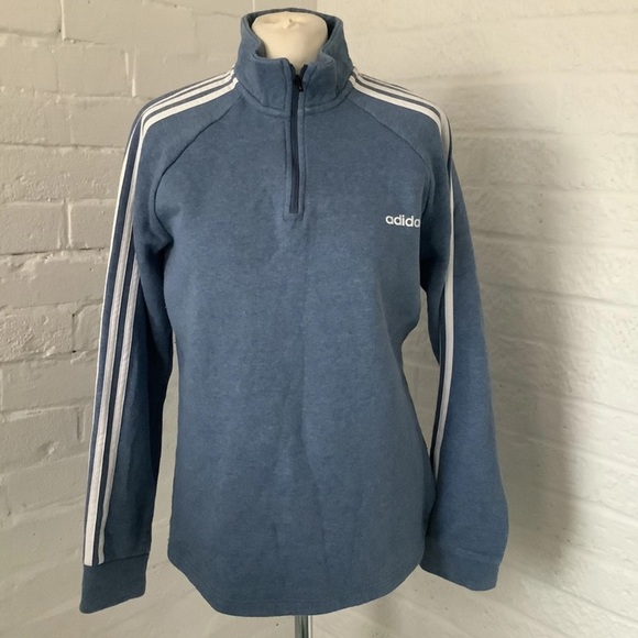 adidas Other - Adidas Quarter Zip Sweatshirt - Size L - Blue & White - P2P 21”